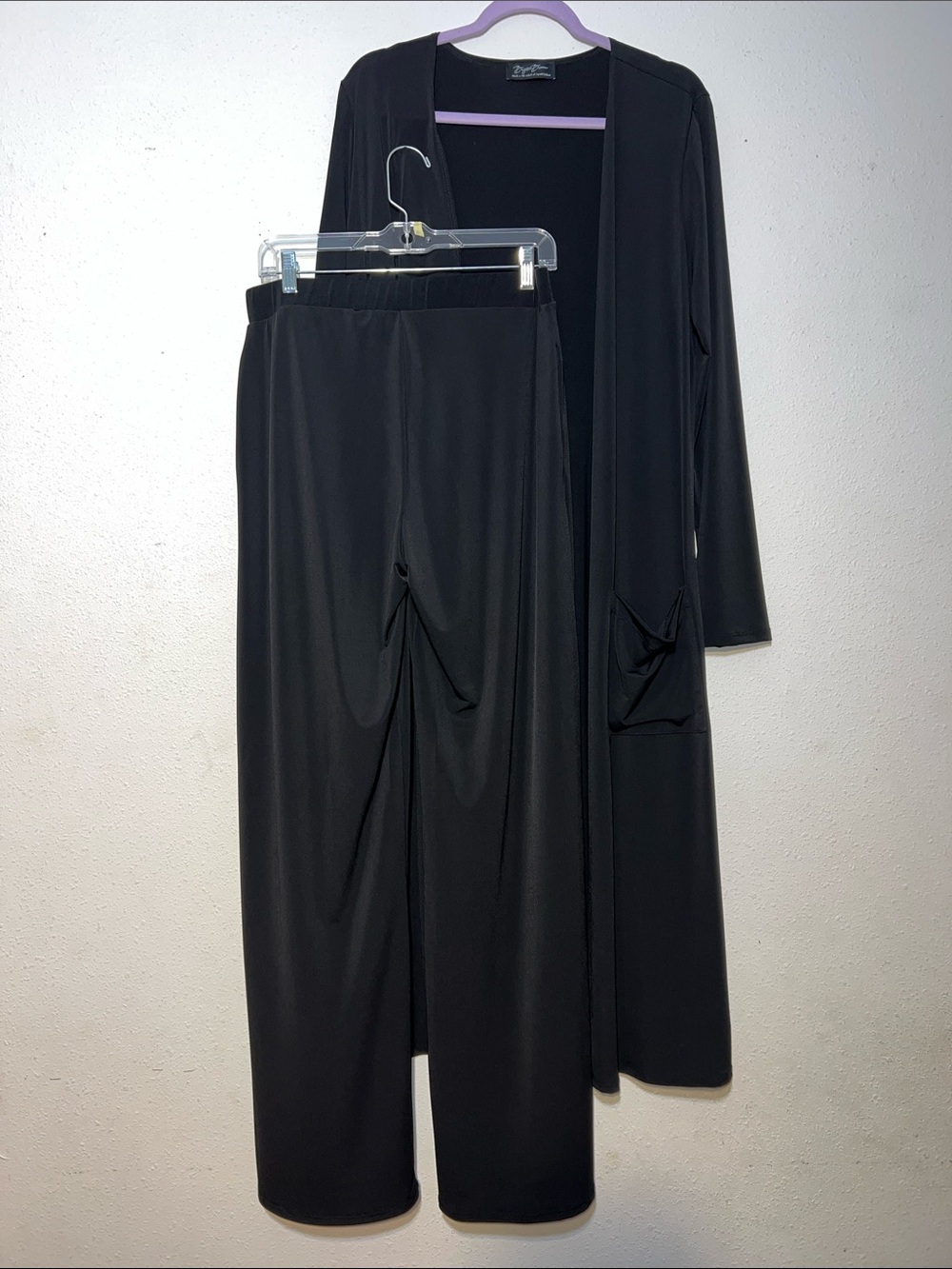 Brigitte Brianna Essential Set Duster Cardigan And Pants Wrinkle Free Size XL